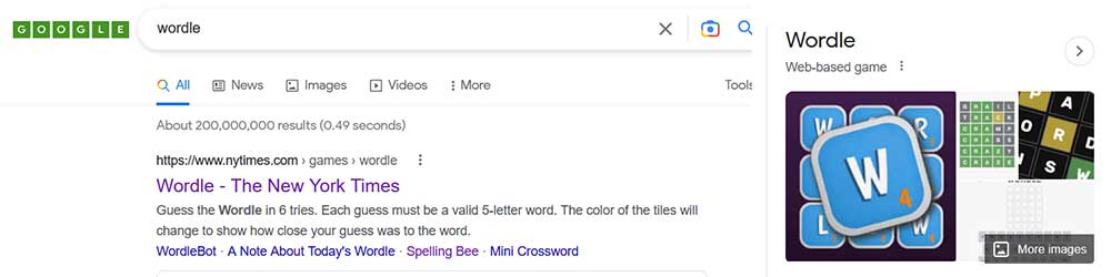 تغییر لوگوی گوگل با جستجوی عبارت Wordle