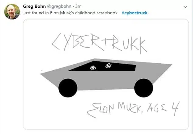 Cybertruck Designed by Elon Musk 4 years old